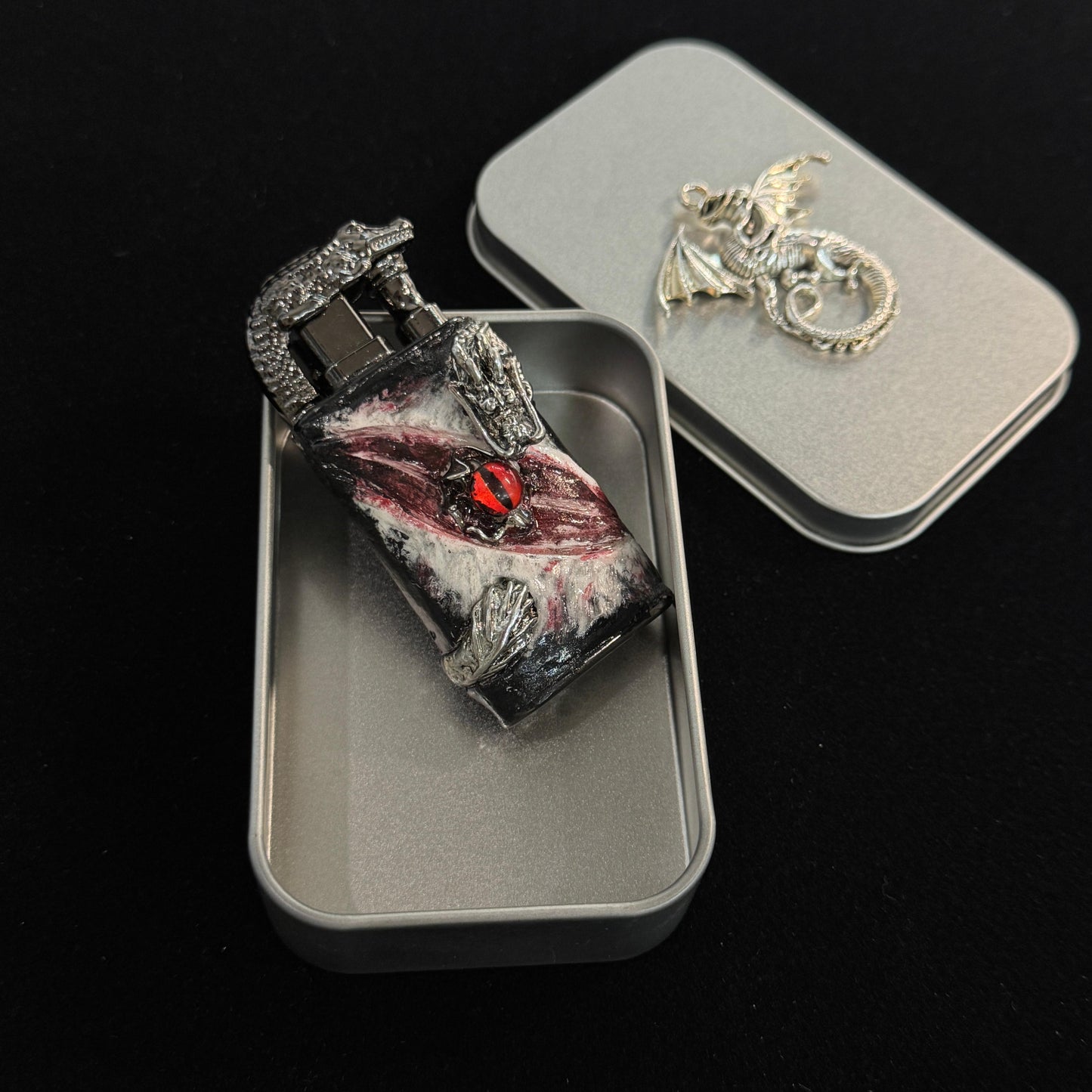 Crimson Gaze Custom Lighter Handmade