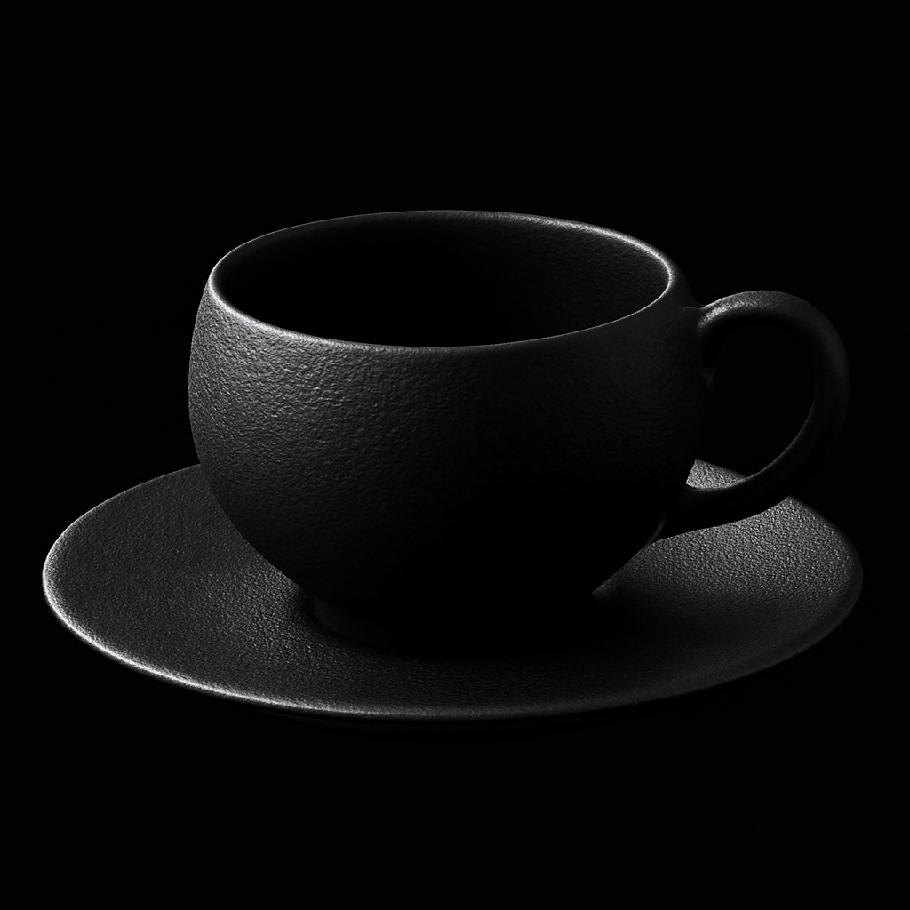 Tazza di caffè in ceramica nera opaca
