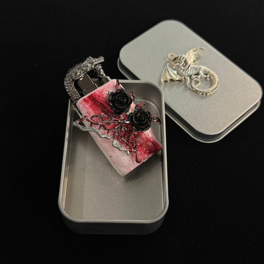 Custom Rose Butterfly Lighter Handmade