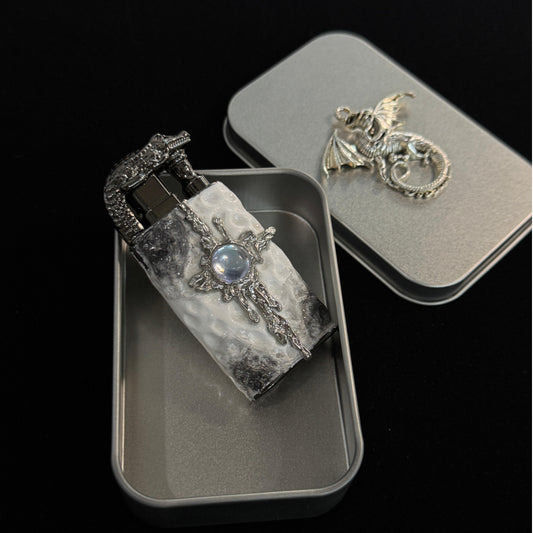 Crystal Azure Custom Lighter Handmade