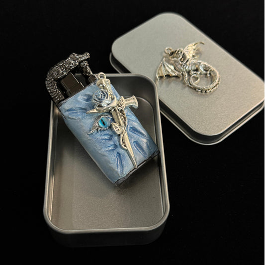 Azure Blade Eye Custom Lighter Handmade