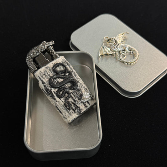 Obsidian Coil Custom Lighter Handmade