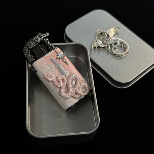 Ivory Serpent Custom Lighter Handmade