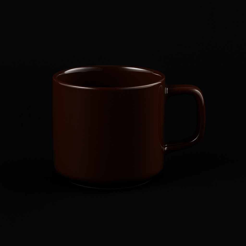 Tazza in ceramica marrone scuro