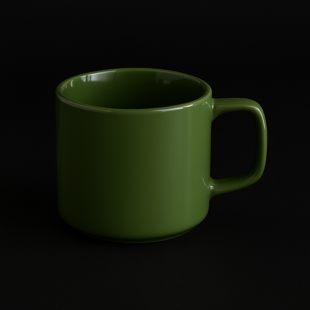 Tazza di ceramica verde