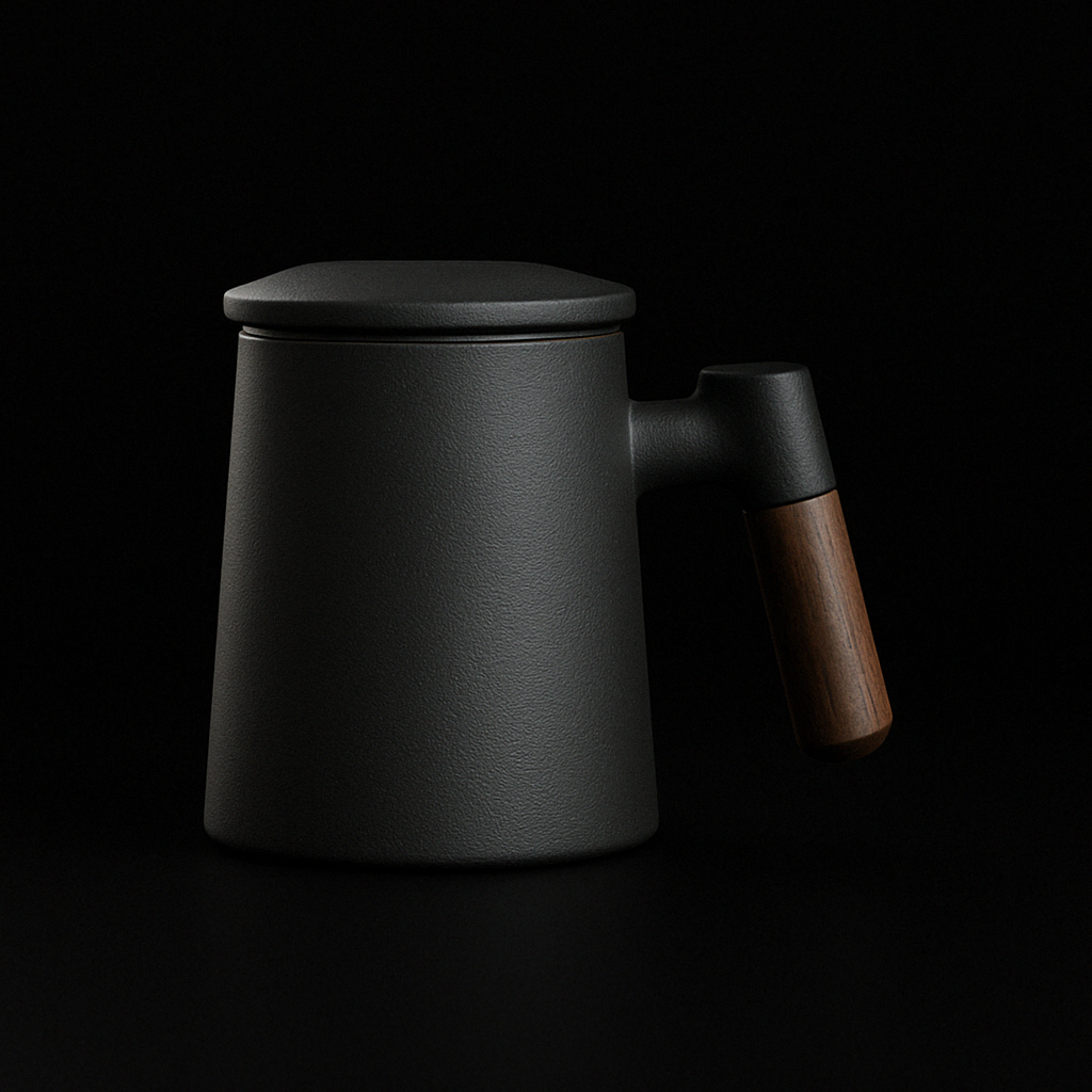 Ceramic Tea Mug with Infuser and Lid