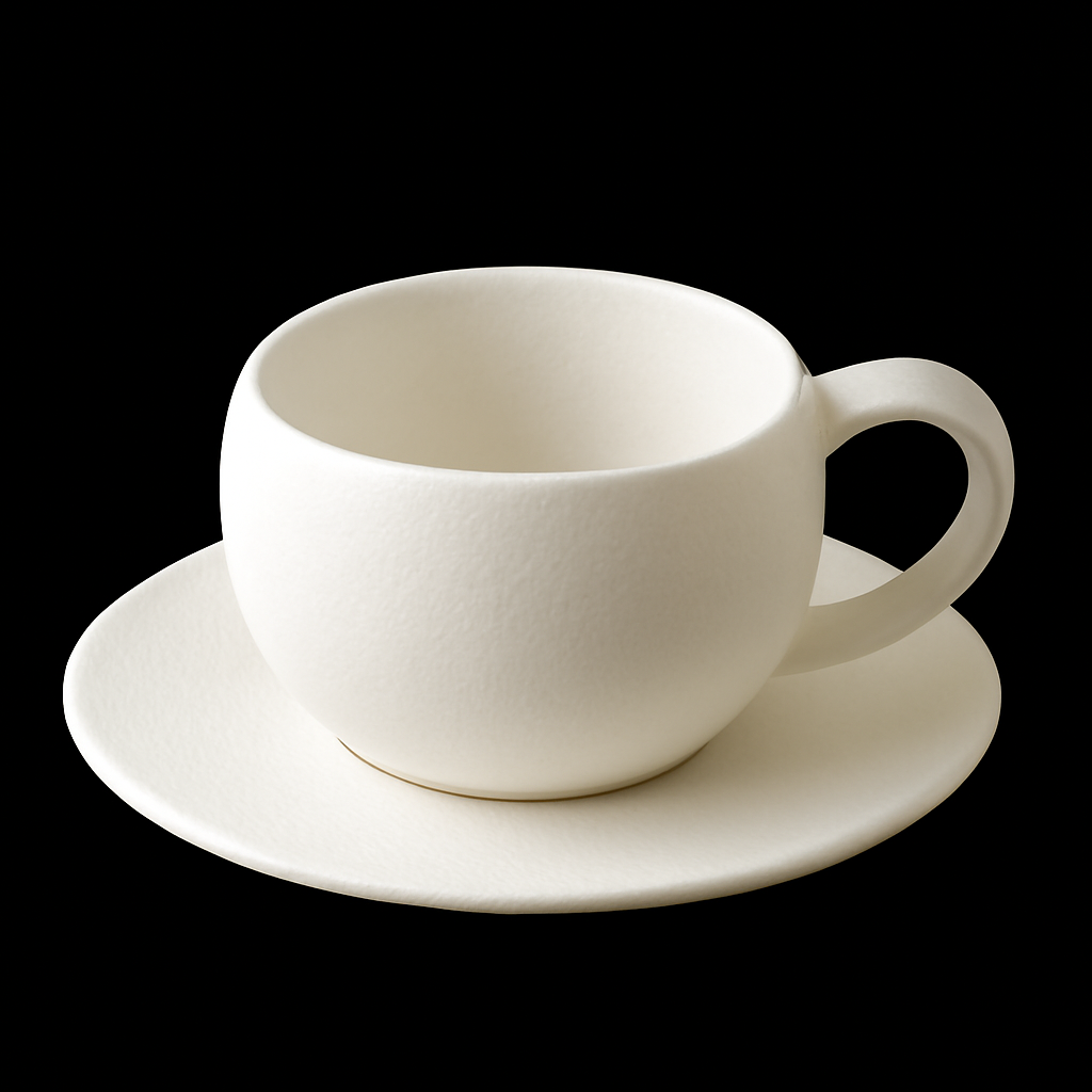 Tazza di caffè in ceramica bianca opaca