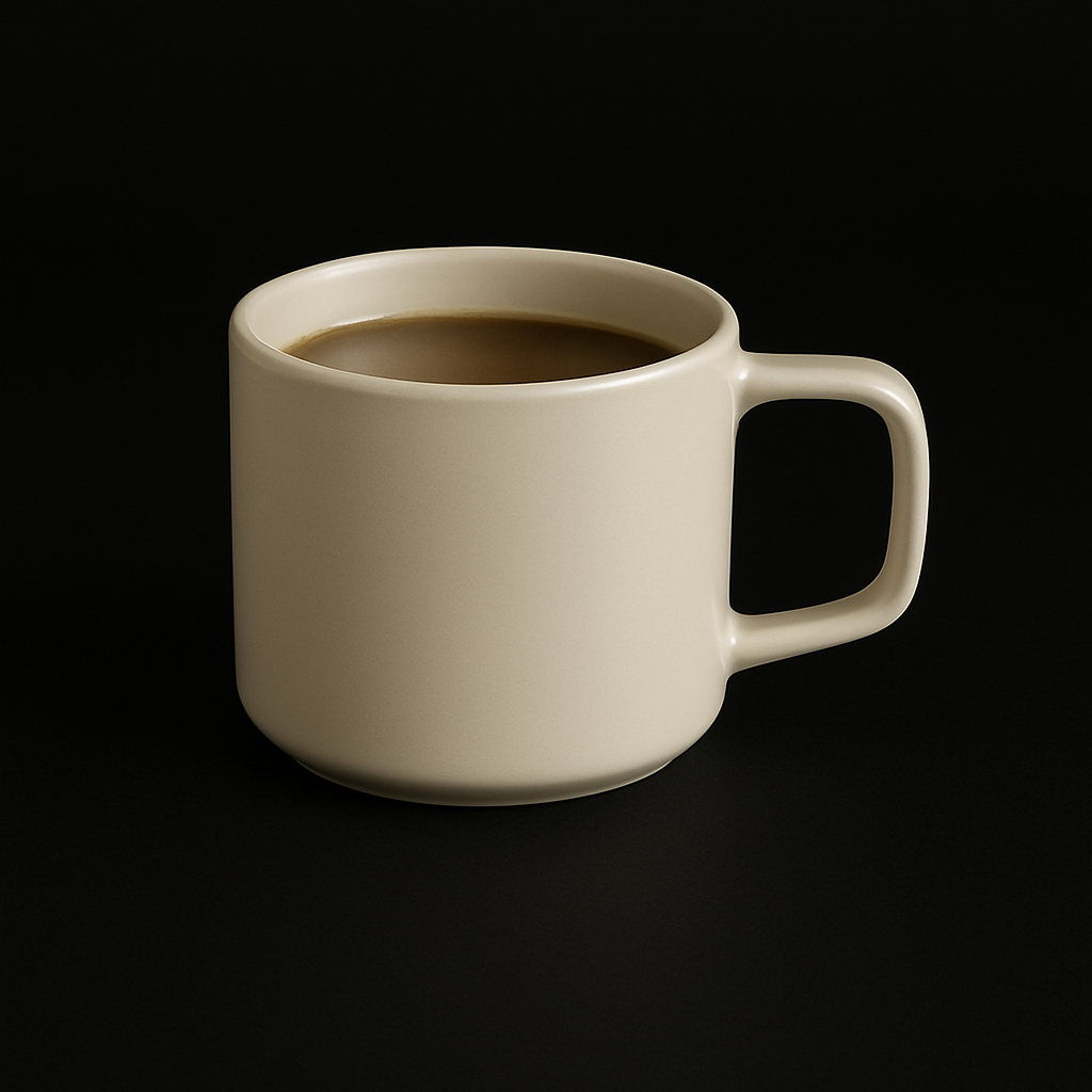 Beige-Grey Ceramic Becher