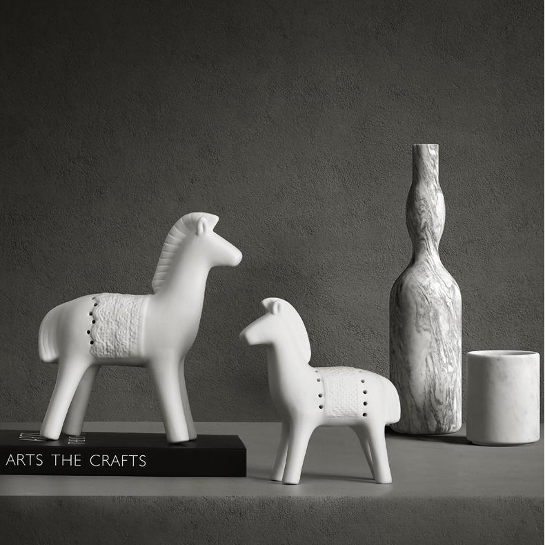Modern Stylish Minimalist Ceramic Horse Figurine 