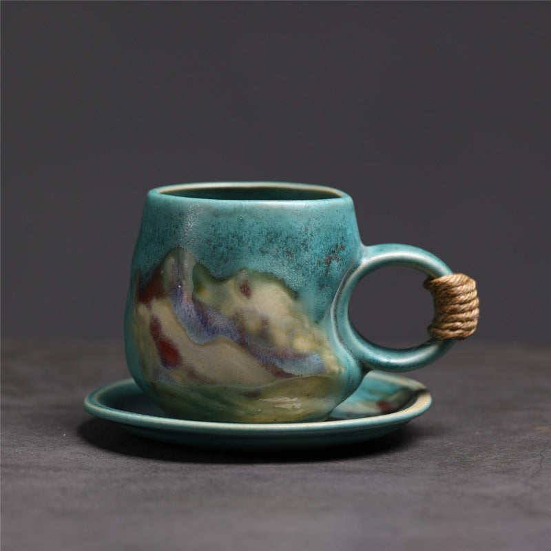 Tazza di caffè a orecchio rotondo verde