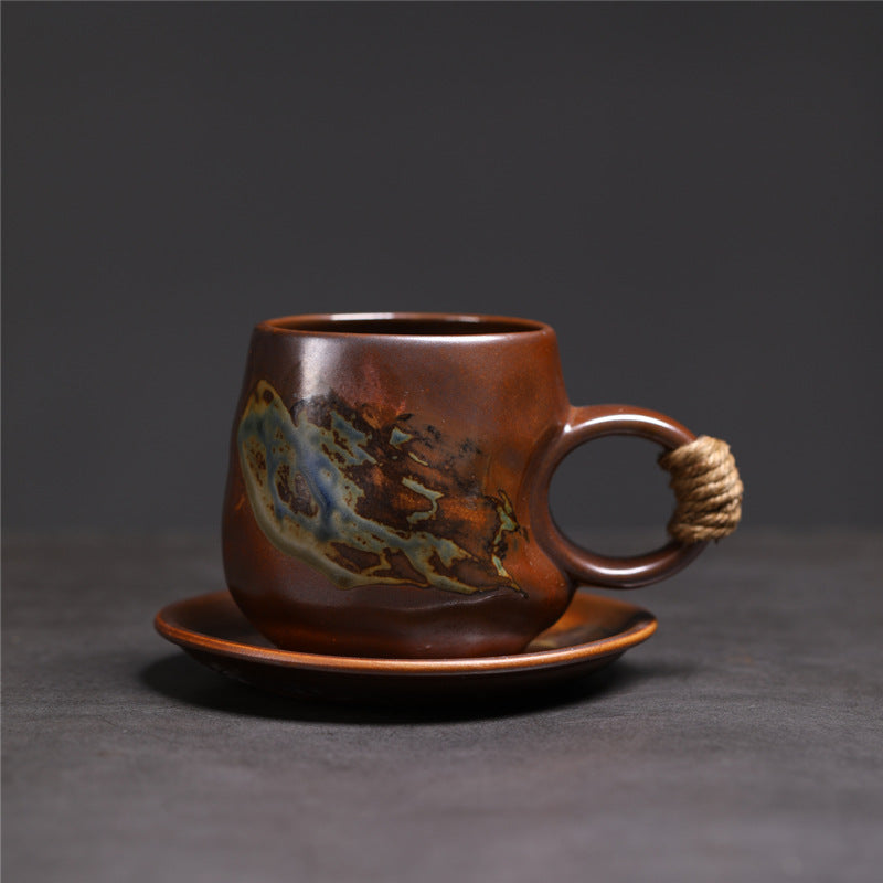 Tazza di caffè a orecchio rotondo marrone