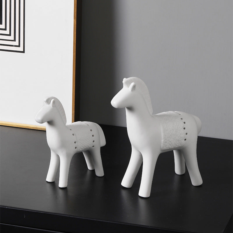 Modern Stylish Minimalist Ceramic Horse Figurine 