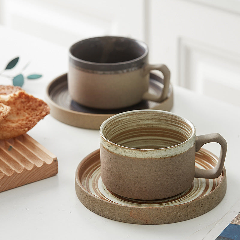 Ceramic Coffee Cup and Saucer Set
