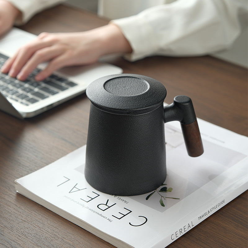 Ceramic Tea Mug with Infuser and Lid