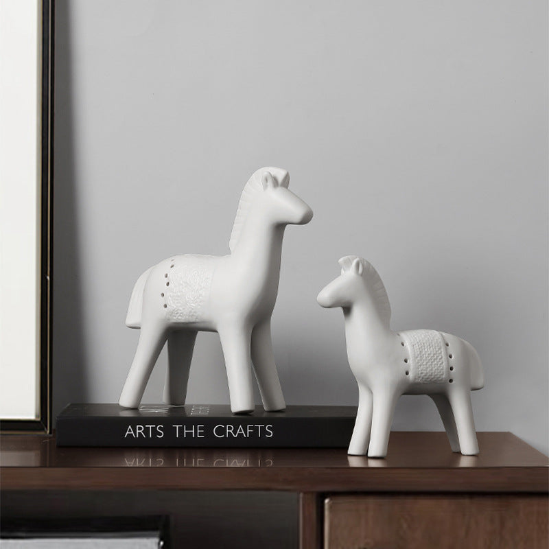 Modern Stylish Minimalist Ceramic Horse Figurine 
