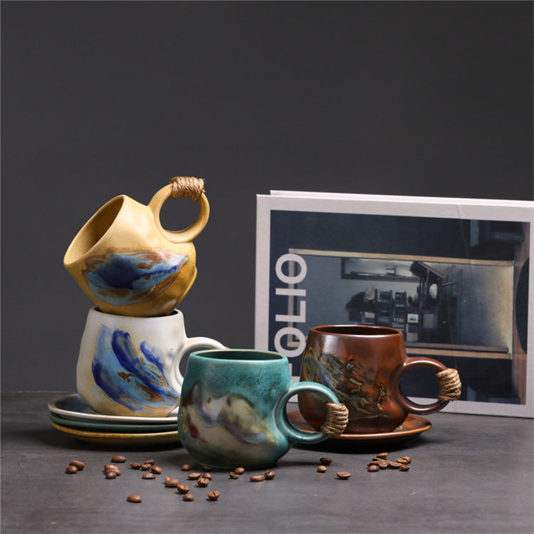 Tazza di caffè a orecchio rotondo marrone