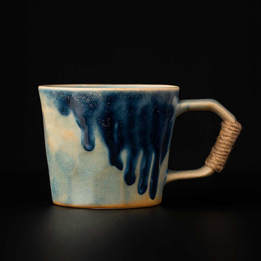 Tazza in ceramica fatta a mano blu